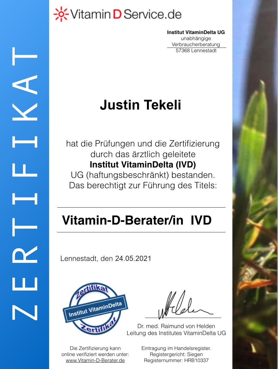 Zertifizierung Vitamin D-Berater